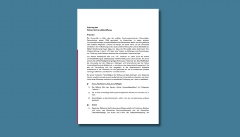 Vorschaubild der Satzung der Kölner Universitätsstiftung Vorschaubild der Satzung der Kölner Universitätsstiftung